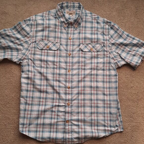 Duluth Trading Co Plaid Shirt Men's Size Large Lightweight Short Sleeves - Picture 2 of 8